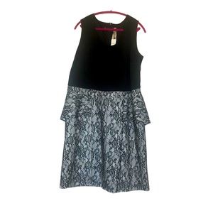 Gorgeous heavy brocade dress with “ruffle” on hips, new never worn